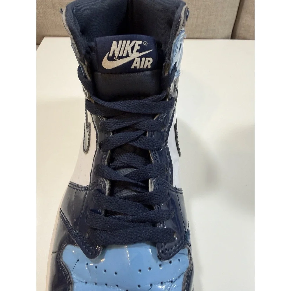 Air Jordan Sneakers Blue Chill High Top OG Patent Men's Size 8 Retro Vibe